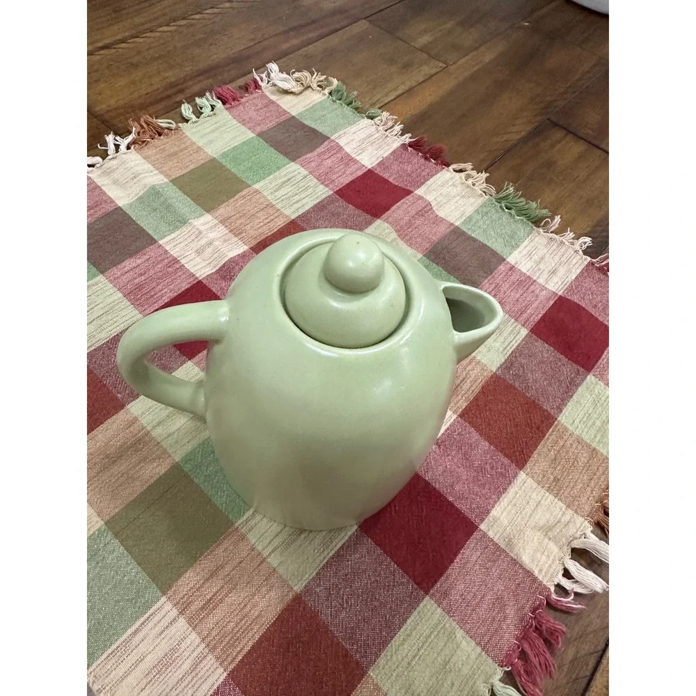 MSRF Design Studio Sage Green Ceramic Teapot with Lid Minimalist Modern